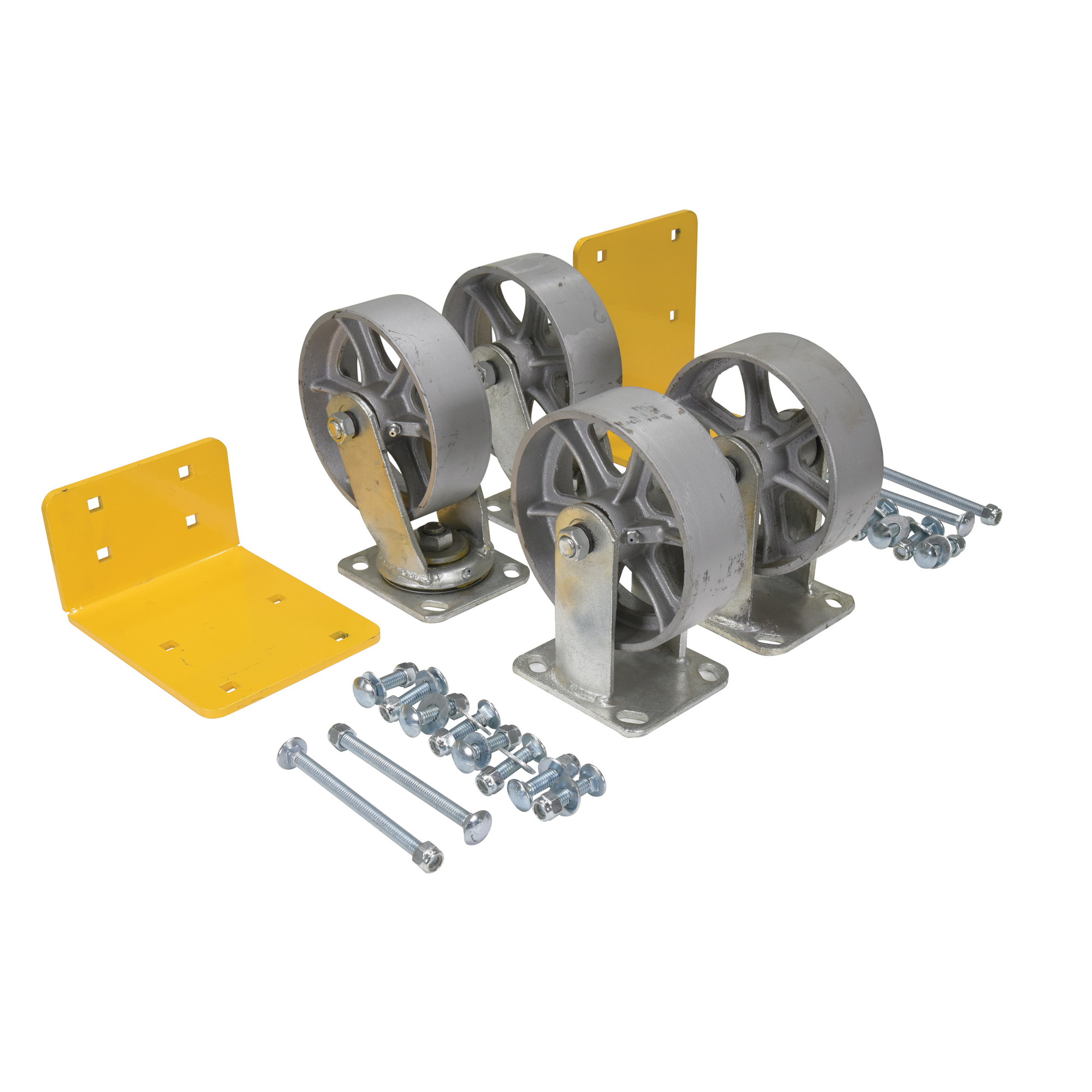 Vestil Semi-Steel Caster Kit - 6in. Wheel Diameter, 4800-Lb. Capacity, 4 Pcs, Model# H-CK4-SC6-2